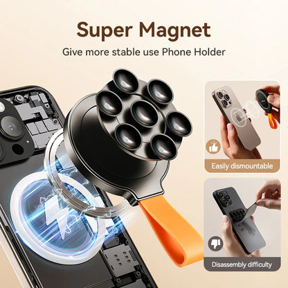 Joyroom Magnetic Suction Cup Phone Mount – Hands-Free Mirror Shower Stand, Silicone Case Holder for iPhone 16 ProMax