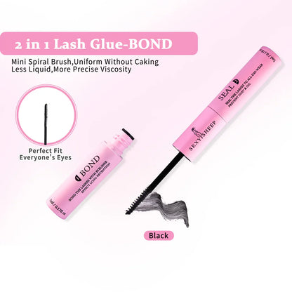 DIY Eyelash Extension Kit – D Curl Natural Lash Clusters Set with Bond, Seal, Remover & Tweezers for False Lash Application