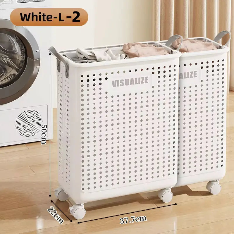 Foldable Laundry Hamper with Wheels — Portable Clothes Basket for Washing & Storage