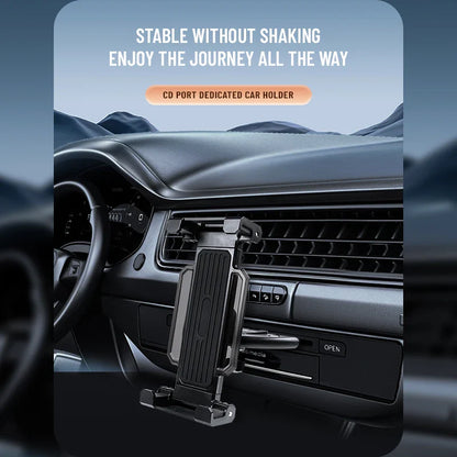 Universal Car CD Slot Tablet Stand Holder: Mount for 4-13 Inch Tablets, iPad Pro, Mini, Xiaomi, Samsung Tab, PC, iPhone - Mobile Phone Bracket