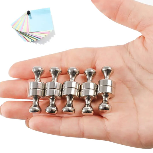 10pcs Super Strong Neodymium Magnetic Pushpins | Durable Steel Magnet Thumbtack | Ideal for Refrigerator & Whiteboard