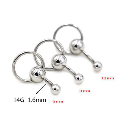 Punk Style Stainless Steel Belly Button Rings - Surgical Steel Navel Piercing Jewelry in 6mm, 8mm, 10mm Sizes