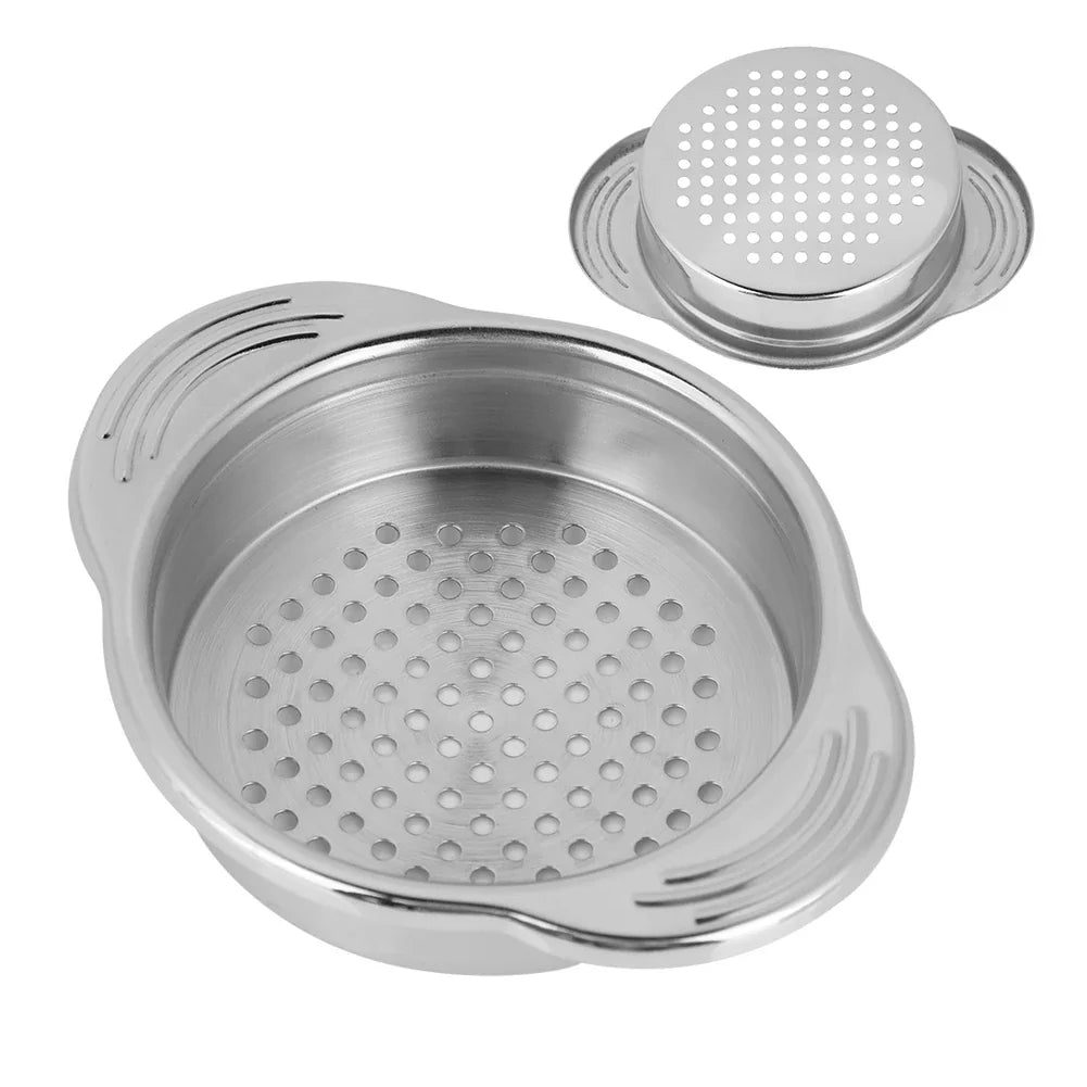 Universal Stainless Steel Can Strainer — Colander for Vegetables, Fruit, Beans, and Tuna