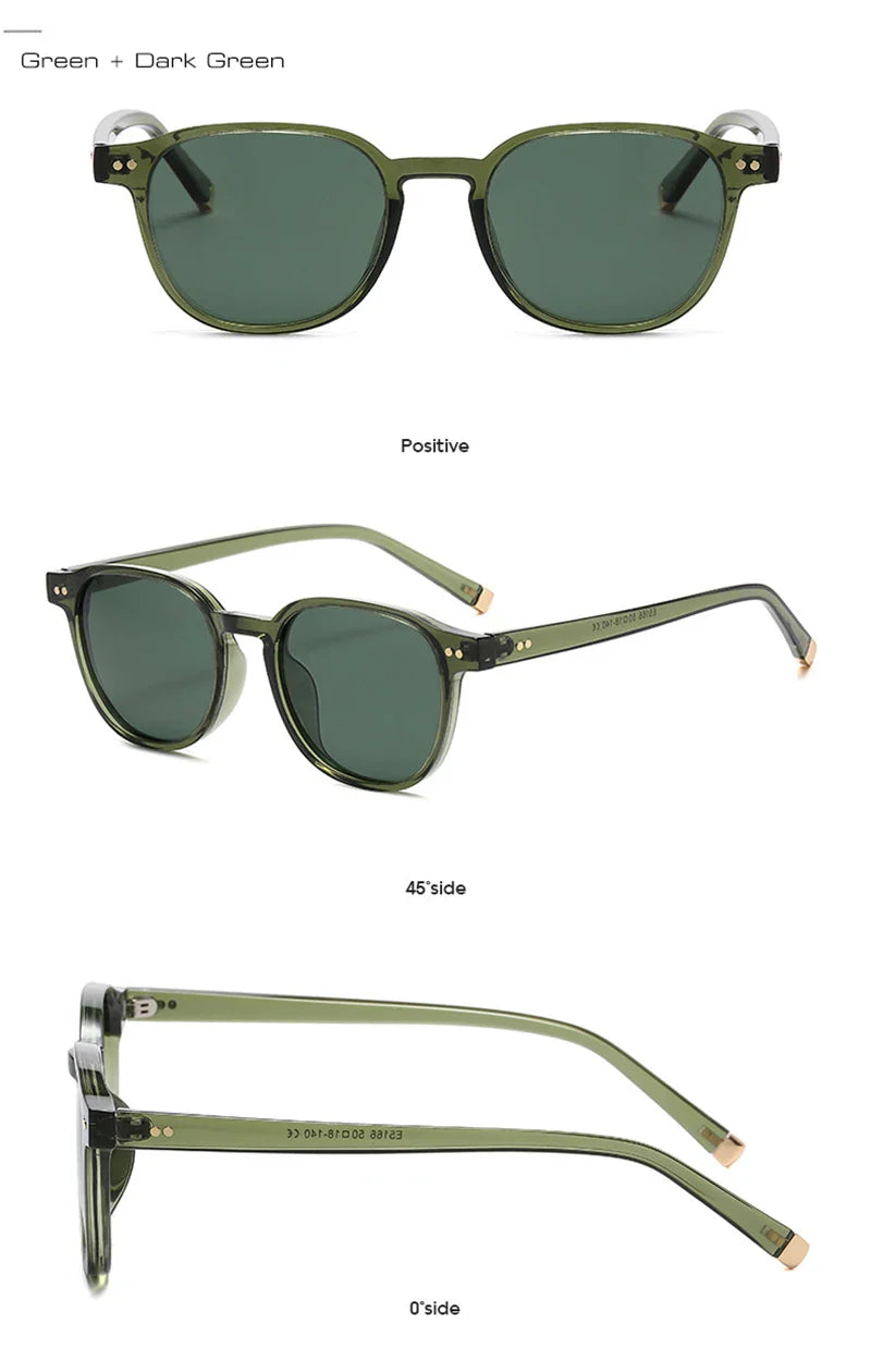 SHAUNA Retro Square Polarized Sunglasses — Fashion Rivet-Decorated Shades for Women & Men, UV400 Driving Sun Glasses