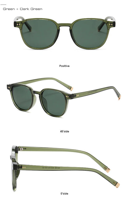 SHAUNA Retro Square Polarized Sunglasses — Fashion Rivet-Decorated Shades for Women & Men, UV400 Driving Sun Glasses