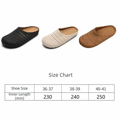 Women’s Breathable Hollow-Out Slippers - Lightweight Flat Anti-Slip Half Shoes