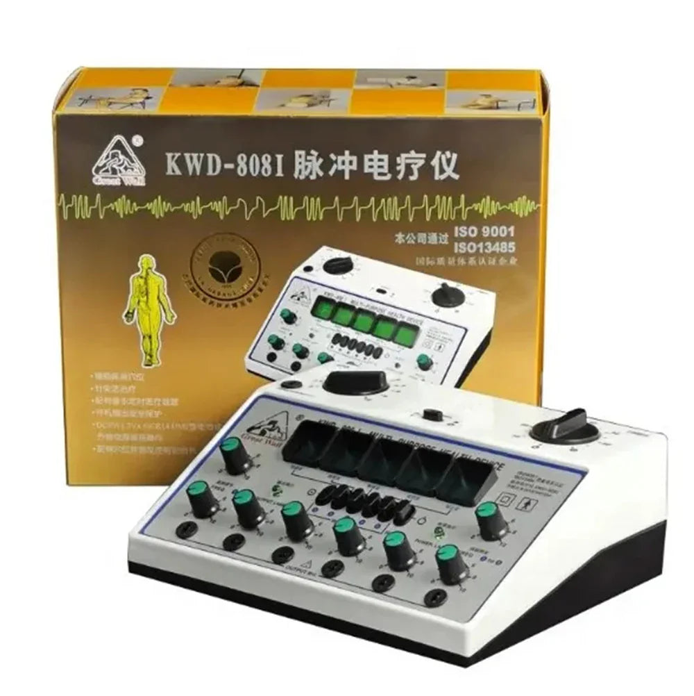 Electric Acupuncture Stimulator Machine — 6-Channel Digital Electro Therapy Massager with Patch Care Kit