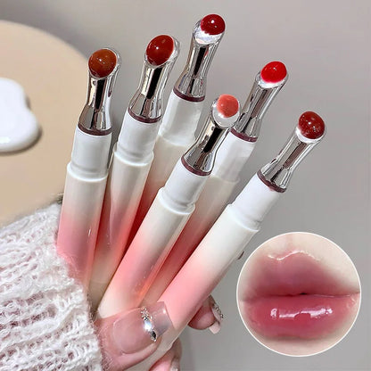 Kakashow Watery Lip Gloss - Jelly Moisturizing Lip Tint with Mirror Iron Brush Head
