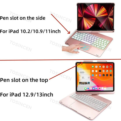 360° Magic Keyboard Case for iPad — Backlit Keyboard Folio for iPad Air 13/11, Pro 12.9/11, iPad 10.5/10.2, Air 4/5 & 10th Gen 10.9-inch
