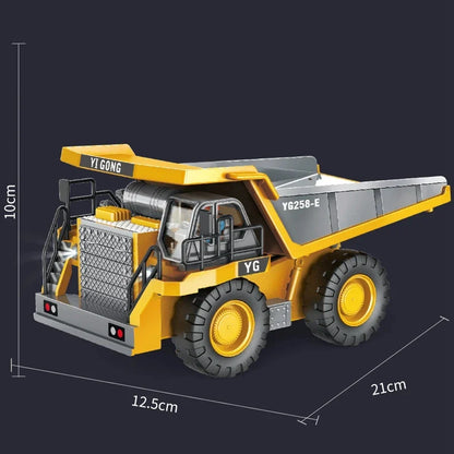4WD RC Excavator Alloy Dump Truck Bulldozer | Remote Control Construction Vehicle Toy for Kids