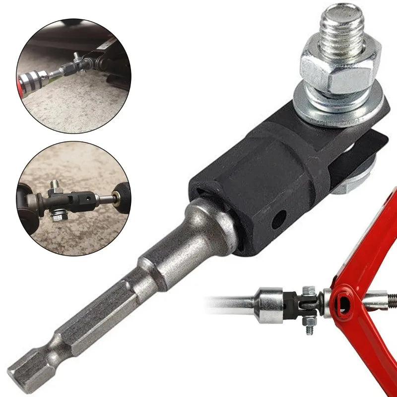 Scissor Jack Adapter — 1/2 Inch Chrome Vanadium Steel Wrench Tool for Automotive Jack & Impact Drill Sockets