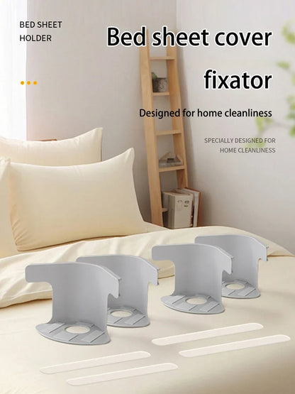 4pcs Bed Sheet Fasteners — Heavy Duty Multifunctional Sheet Ties & Corner Tightener Clips for Home Use