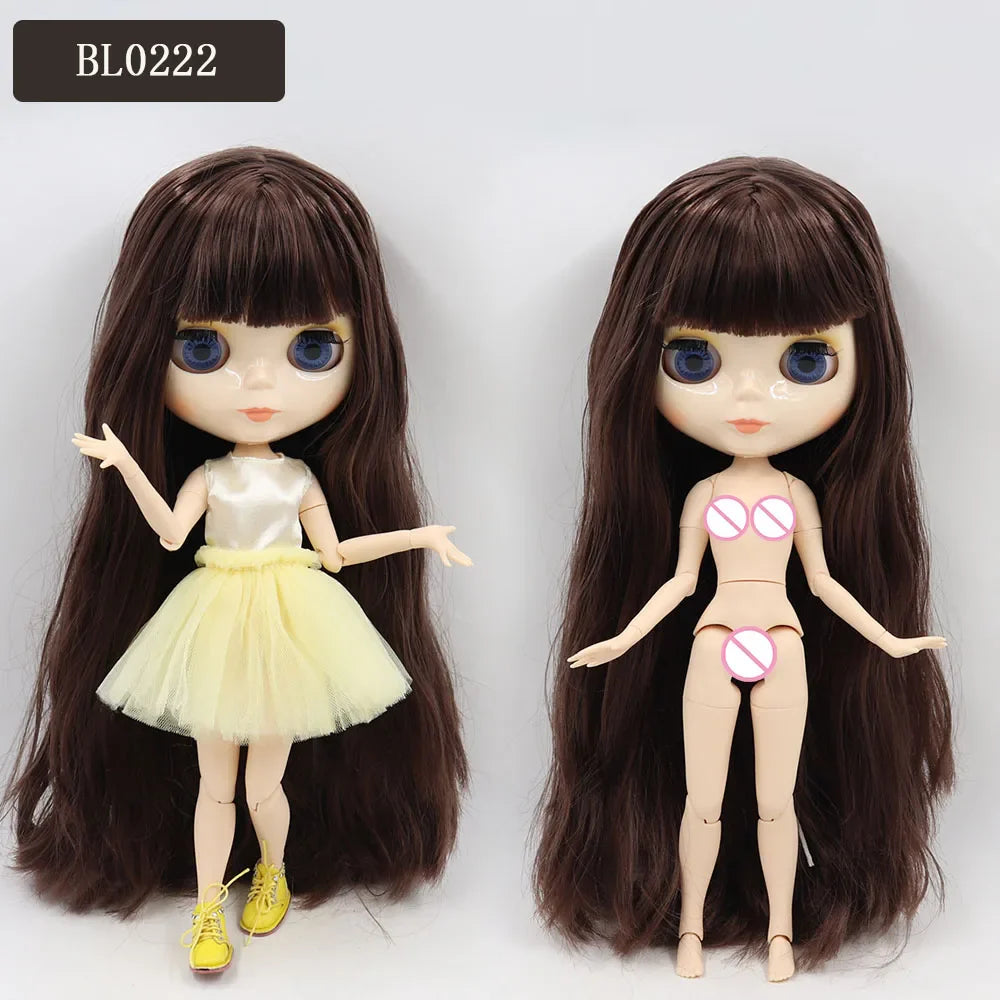 ICY DBS Blyth Doll – 1/6 BJD Customized Nude Joint Body, White Skin Glossy & Matte Face, 30cm Girl Toy Gift