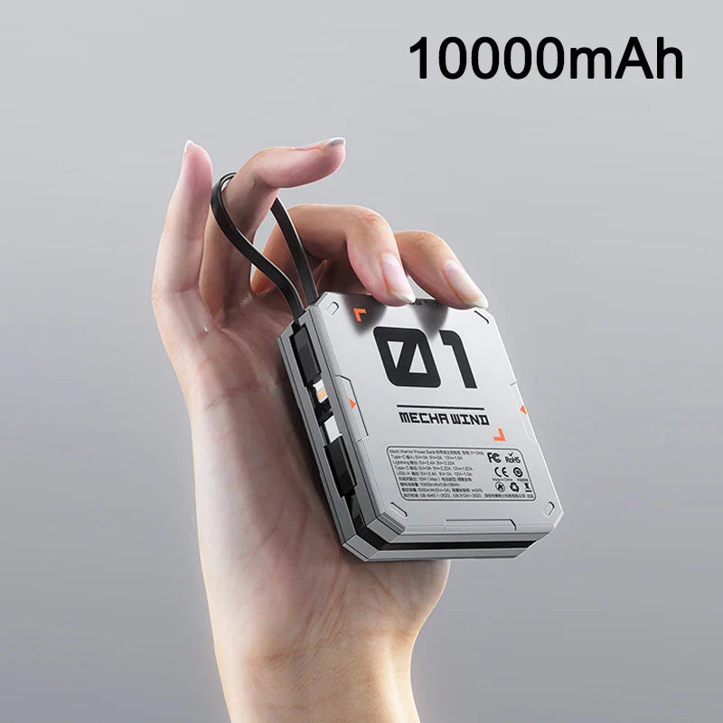 10000mAh Magnetic Wireless Power Bank - 22.5W Fast Charging, Portable Mini External Battery Charger with Cable for Xiaomi