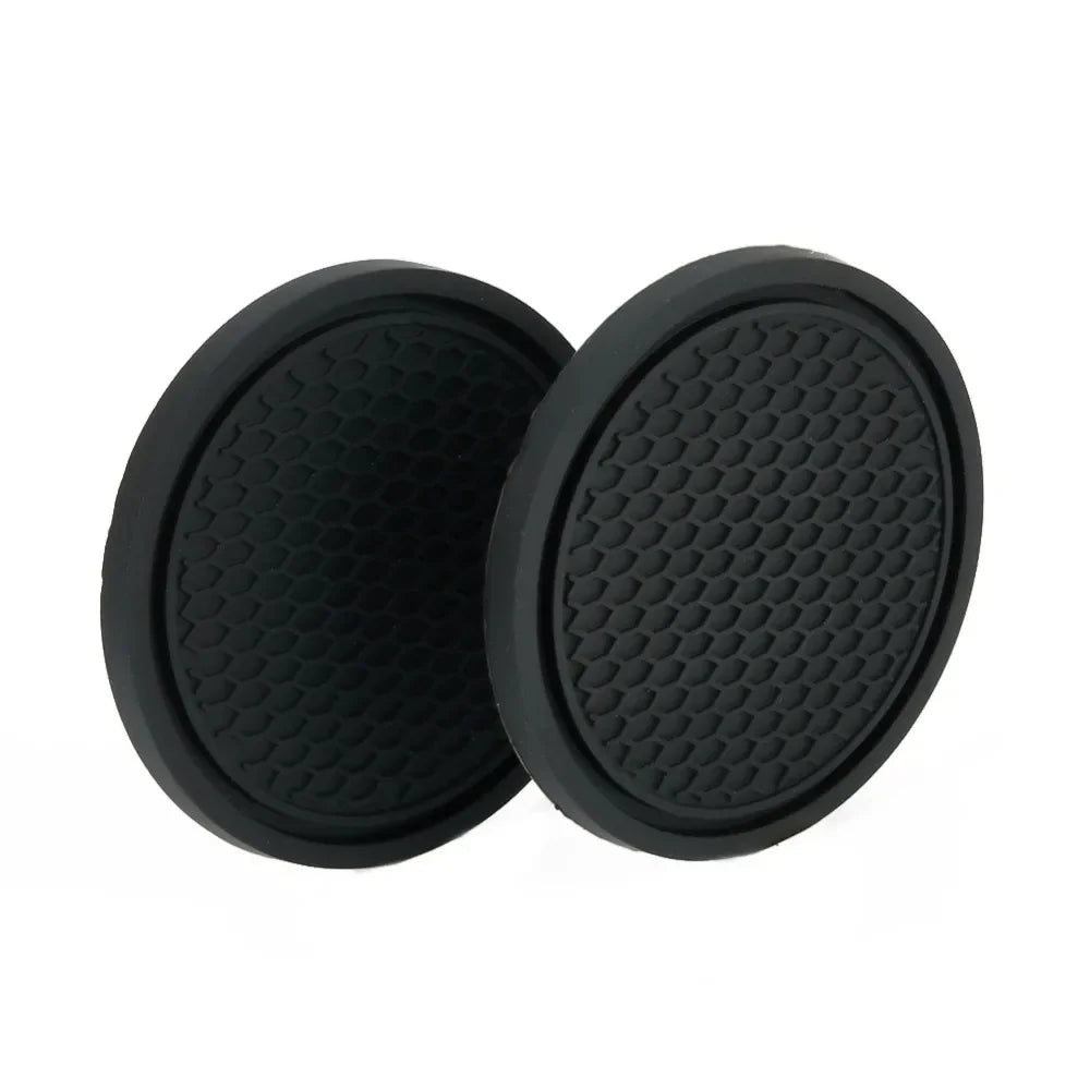 Universal Black Anti-Slip Car Cup Holder Coaster Pads – Interior Accessories for Most Vehicles