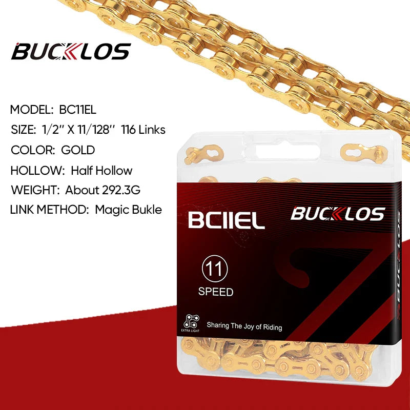 BUCKLOS MTB Bike Chain – 12 & 11 Speed Mountain & Road Bicycle Chain, Compatible with 8-12 Speed Cycling Parts