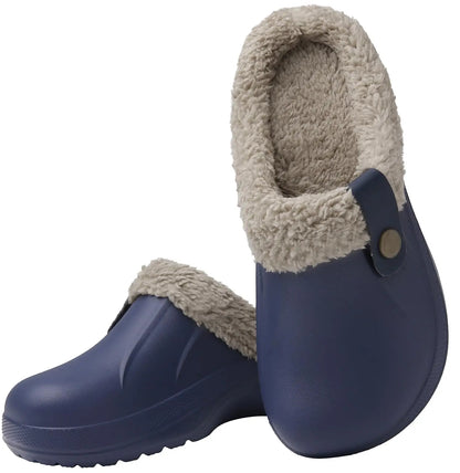 Bebealy Casual Women’s Garden Shoes & Warm Fluffy Men’s Waterproof Winter Slippers – Outdoor Antiskid Classic Leopard Design