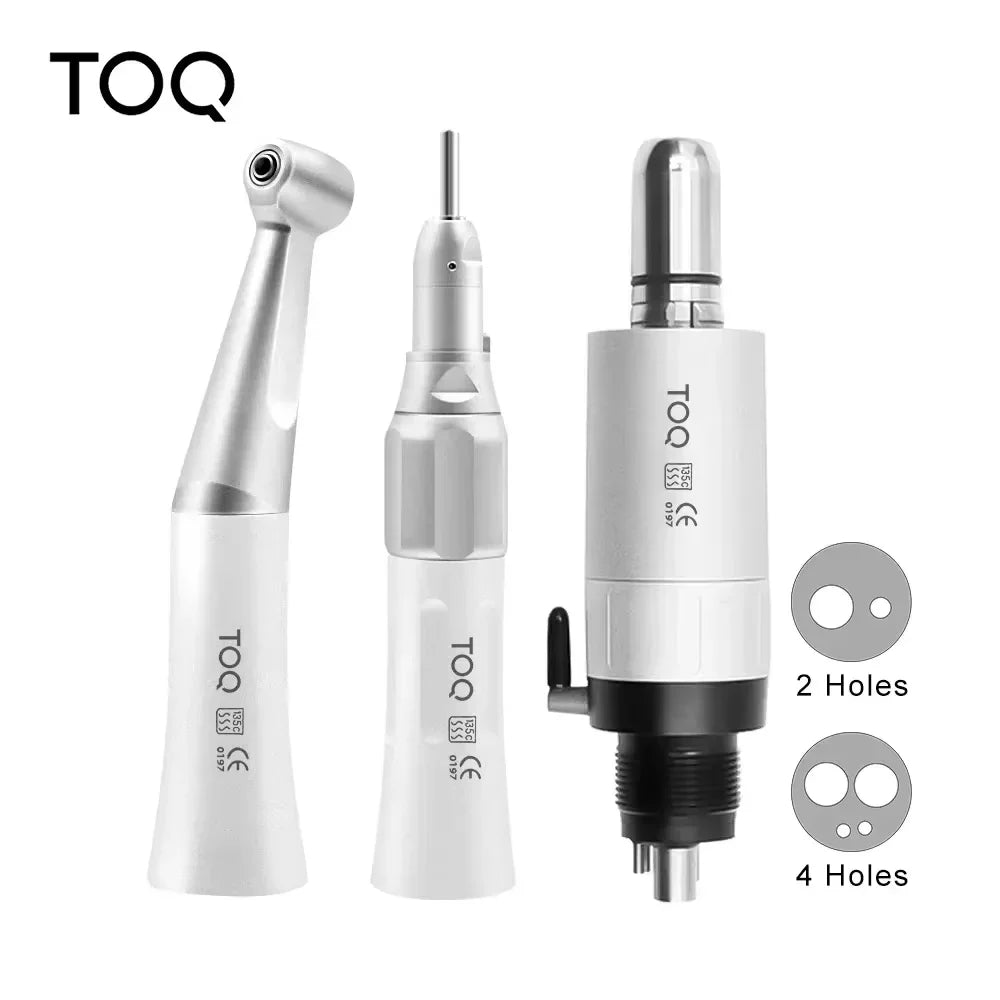 Dental Low Speed Handpiece Kit – Mini Air Motor with 4-Hole Contra Angle & Straight Handpiece for Dentists