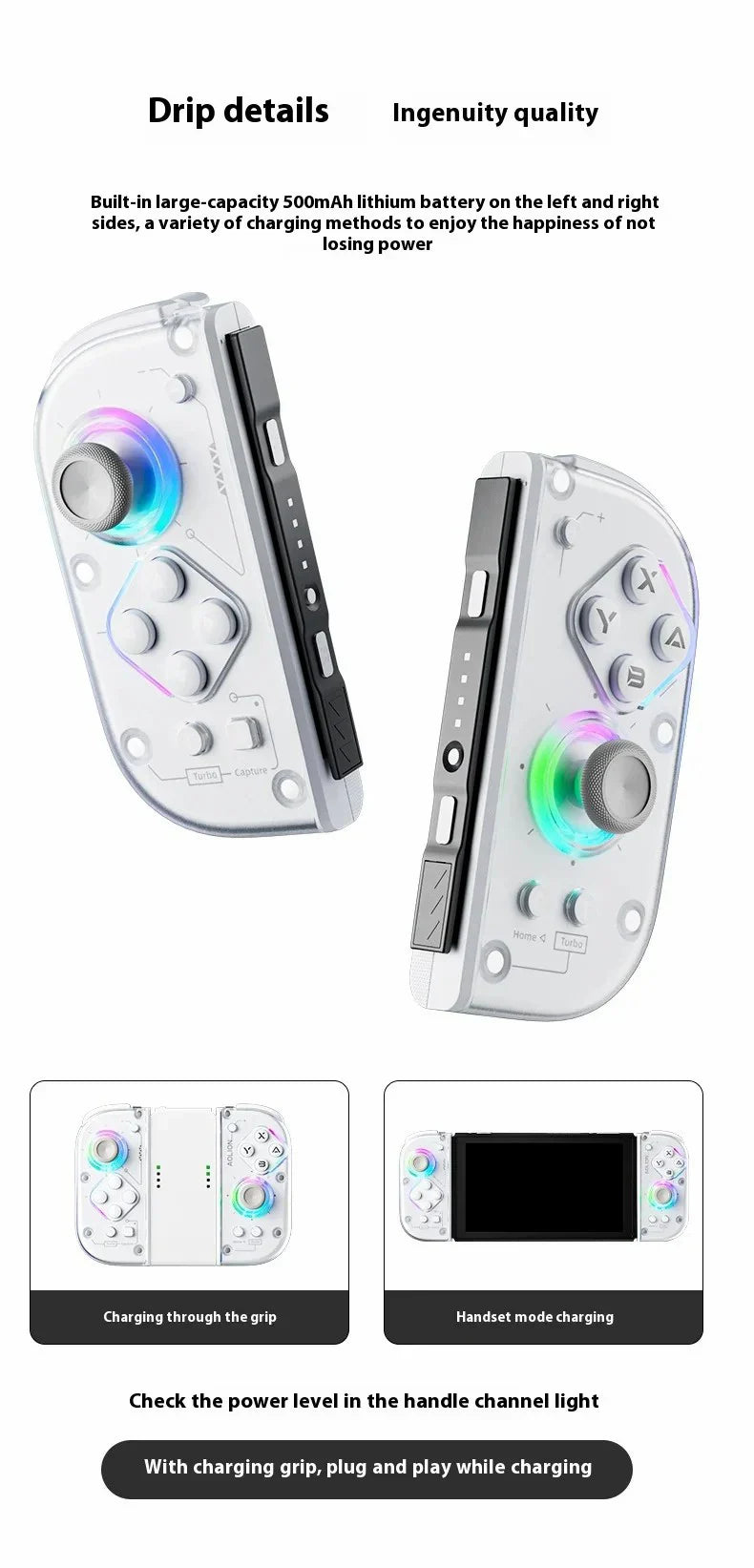 Aolion J20 Knight Wireless Gamepad — Motion-Sensing Custom Joystick for NS Joycon, Left & Right Switch Game Accessories