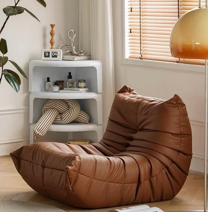 Caterpillar Single Sofa Chair – Cozy Tatami Lounge Chair for Living Room, Bedroom, Balcony, Reading, and Leisure