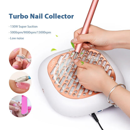 130W Brushless Nail Dust Collector – Powerful Suction Nail Dust Extractor, Manicure Vacuum Cleaner with 2 Filters