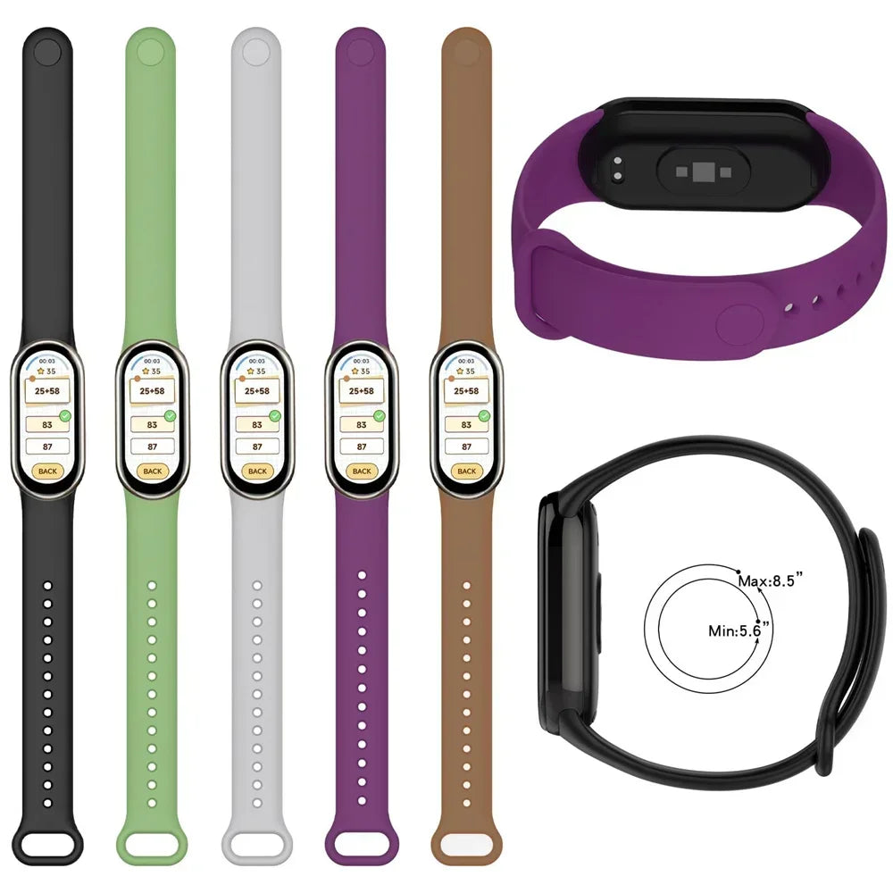 Silicone Sport Strap for Xiaomi Mi Band 8 NFC – Replacement Smartwatch Bracelet