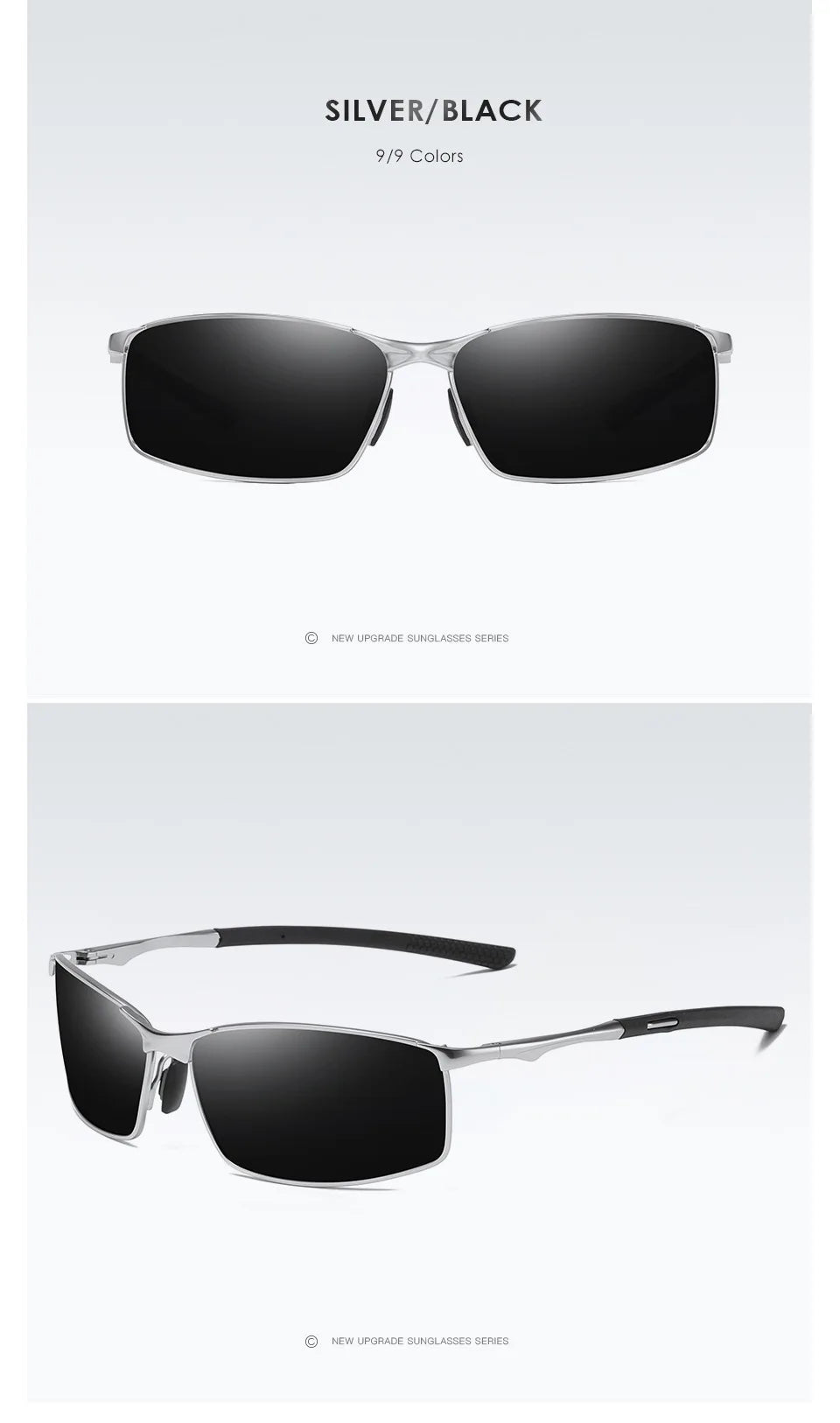 Aoron Polarized Sunglasses — Unisex Driving Mirror Sun Glasses with Metal Frame & UV400