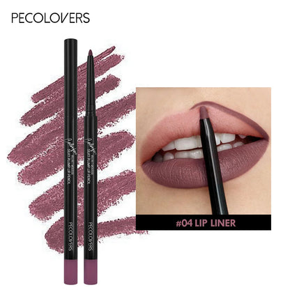 Waterproof Matte Lipliner Pencil – Long Lasting Red Contour Tint, Non-Stick & Moisturizing Lipstick in 12 Colors