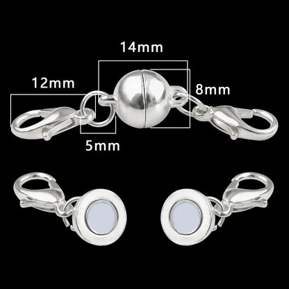 Magnetic Jewelry Clasp - Strong Metal End Connectors with Lobster Clasp for DIY Bracelets & Necklaces