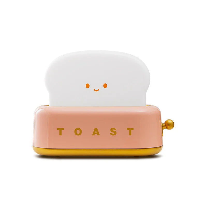 INS Style Toast Maker Night Light – Creative LED Bedside Desk Lamp with Timer
