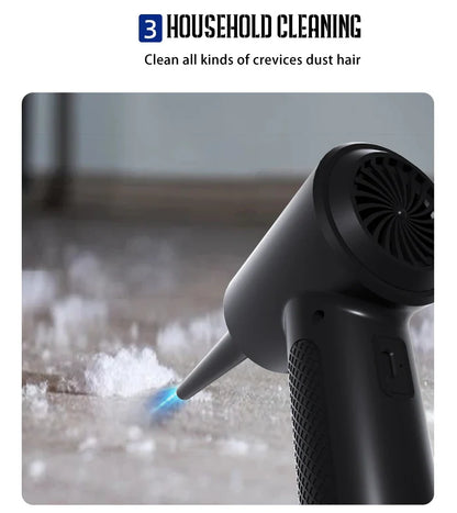 Portable Air Duster for Computer Cleaning – 51000RPM Cordless Compressed Air Blower with LED Light for PC & Keyboard Cleaning