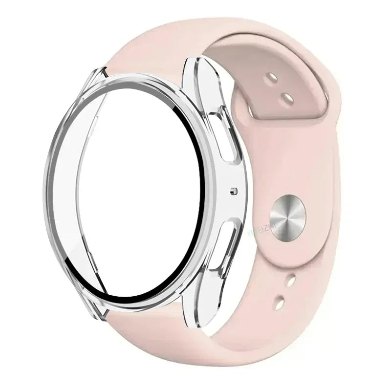 Samsung Galaxy Watch 7/6/5/4 Accessory Set – Tempered Glass Screen Protector, Silicone Strap & Protective Case (40mm/44mm, 2-Pack)
