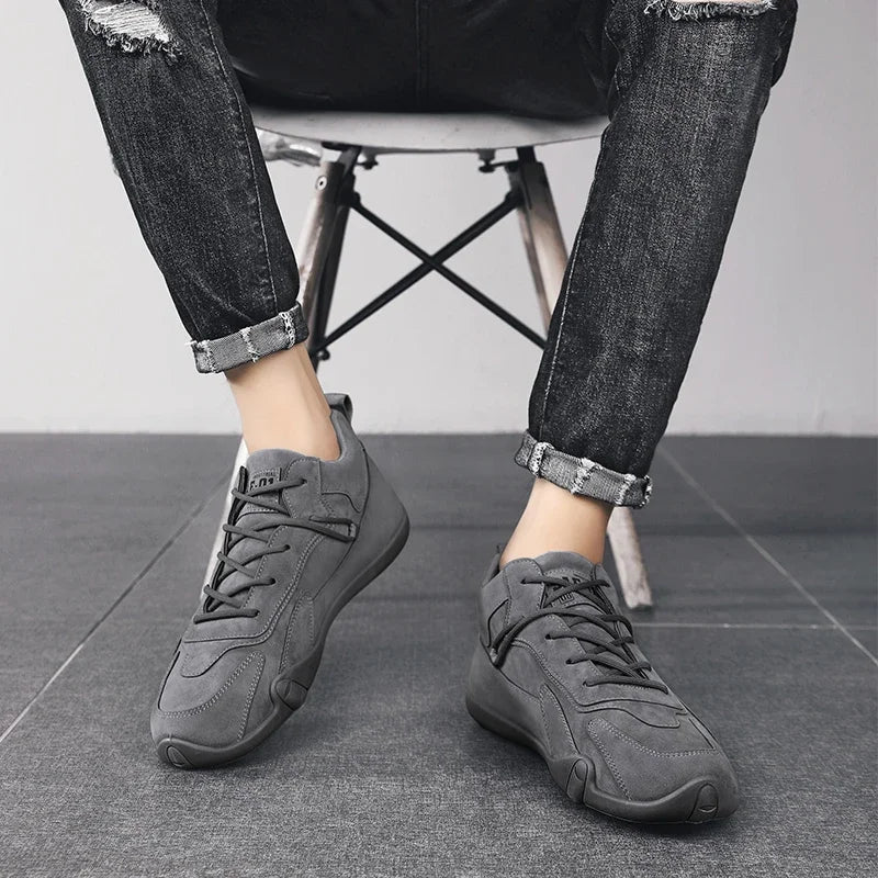 2024 Men’s Spring Ankle Boots – Casual Lace-Up Khaki Sneakers, Non-Slip Work Shoes & Loafers