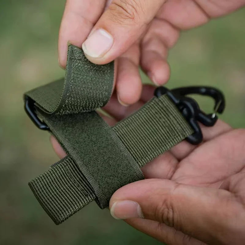 DIZETION Outdoor Tactical Multi-Purpose Nylon Gloves - Work Gloves with Safety Clip for Camping and Hanging Ropes