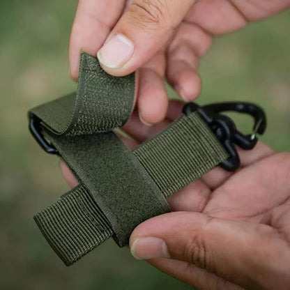 DIZETION Outdoor Tactical Multi-Purpose Nylon Gloves - Work Gloves with Safety Clip for Camping and Hanging Ropes