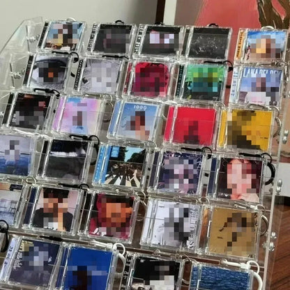 1/50pcs Clear Mini CD Case Pendant – DIY Commemorative Album Keychain & Backpack Hanging Decoration Keyrings