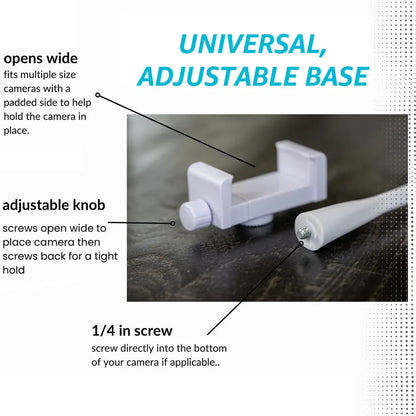 Universal Long Flexible Silicone Baby Monitor Holder - White, Hole-Free IP Camera Mount for Crib and Cradle
