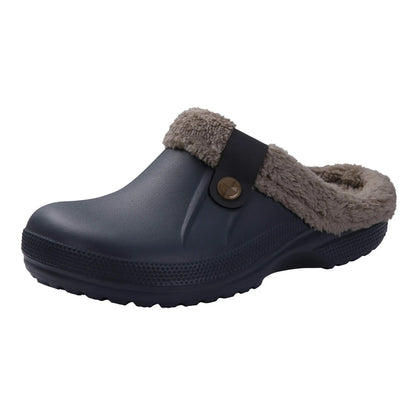 Bebealy Casual Women’s Garden Shoes & Warm Fluffy Men’s Waterproof Winter Slippers – Outdoor Antiskid Classic Leopard Design