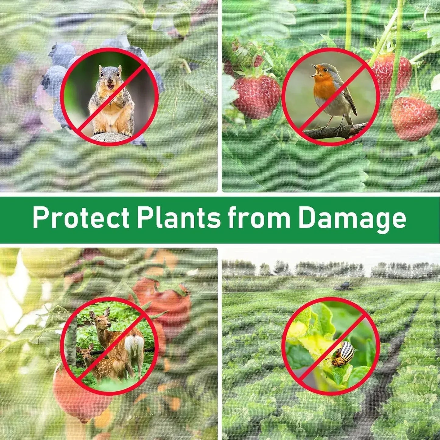 Garden Mesh Screen Barrier – Reusable Protective Cover for Flowers, Crops, Greenhouse, Bird & Insect Protection