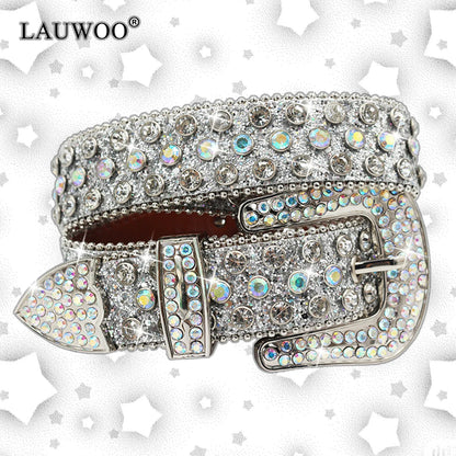 Luxury Rhinestone Belt – Diamond Crystal Studded Fashion Pin Buckle Belt for Women, Stylish Jeans Decoration
