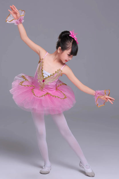 Girls Princess Ballet Tutu Dress - Elegant Stage Performance and Party Dance Costume