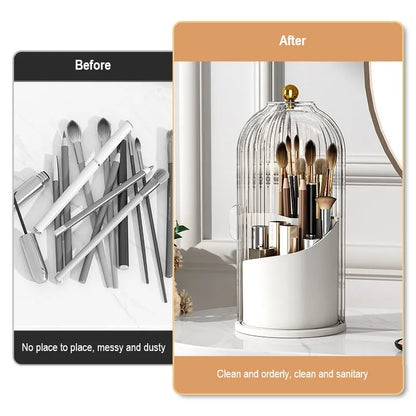 360° Rotating Makeup Brush Holder: Versatile Cosmetic Organizer for Brushes, Lipsticks, and Jewelry