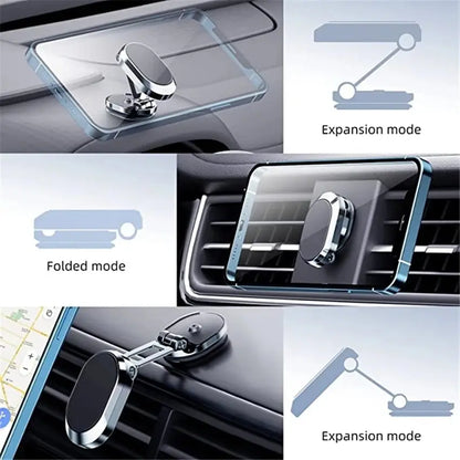 Magnetic Car Phone Holder Mount - Smartphone Stand with Strong Magnet for iPhone, Xiaomi, Samsung - Secure Cell GPS Support In-Car