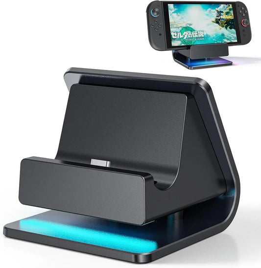 RGB Charger Dock for Nintendo Switch – Portable Charging Stand for 2 Joy-Con Controllers