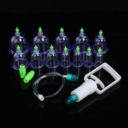 12/6 Pcs Jar Vacuum Cupping Set – Meridian Therapy & Acupuncture Suction Cups for Anti-Cellulite Body Massage