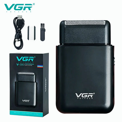 VGR V-390 Electric Shaver – Professional Beard Trimmer & Portable Mini Razor, USB Rechargeable 2-Blade Shaving for Men