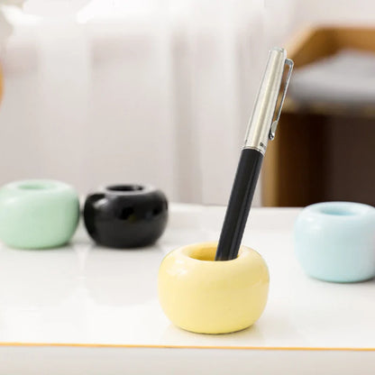 Creative Ceramic Pen Holder — Minimalist Desktop Organizer for Pens, Brushes & Office or Home Decor