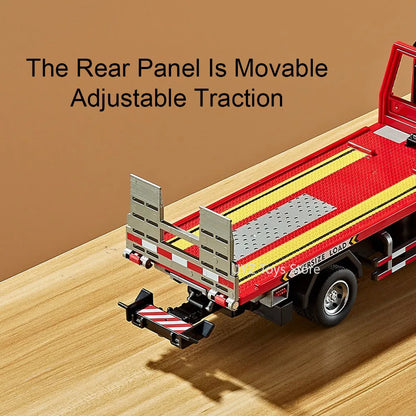 1:24 Electric Flatbed Cement Pump Truck Model — Diecast Alloy Toy with Sound & Light, Doors Open, Gift for Boys