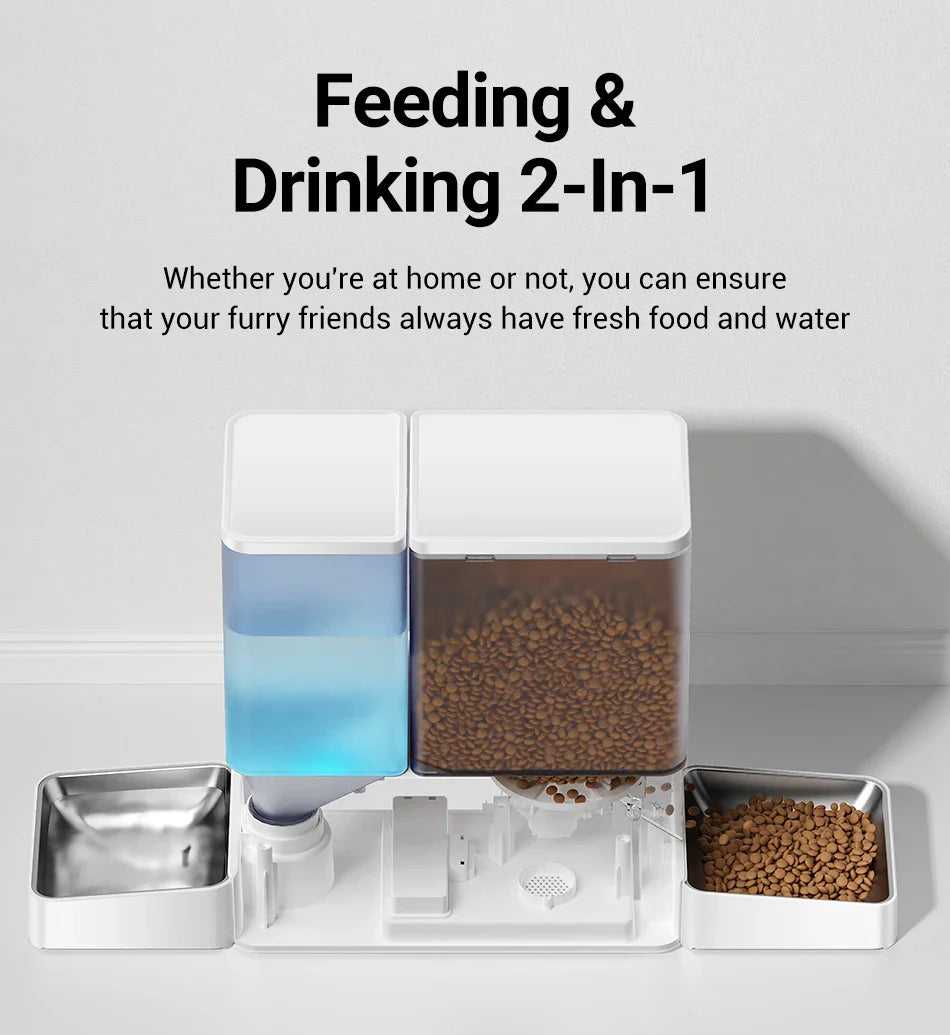 ROJECO 2-in-1 Automatic Pet Feeder & Water Fountain – 8.5L Dog Food Dispenser