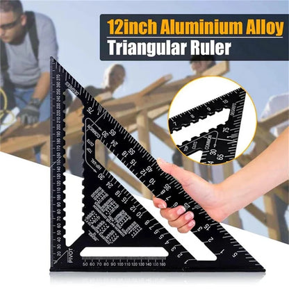 Metric Triangle Ruler for Woodworking | 7" & 12" Alloy Metal Carpenter Measuring Layout Tool
